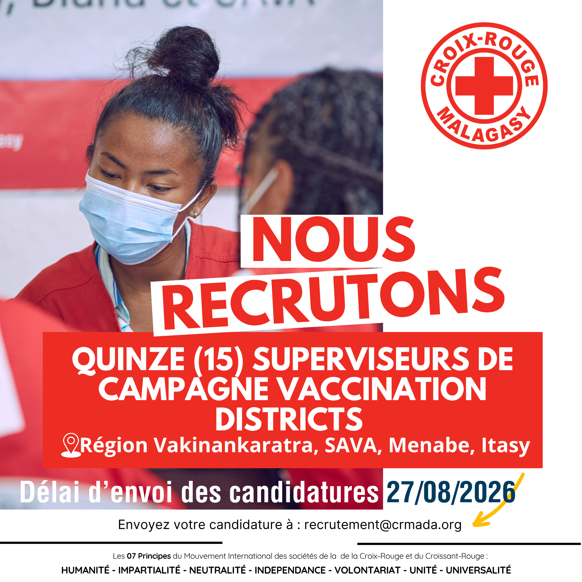 QUINZE (15) SUPERVISEURS DE CAMPAGNE VACCINATION DISTRICTS UN SUPERVISEUR PAR DISTRICT,  RECRUTEMENT LOCAL