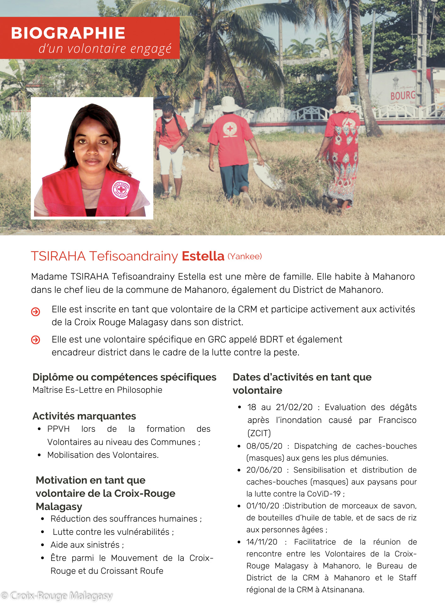 Mahanoro - TSIRAHA Tefisoandrainy Estella